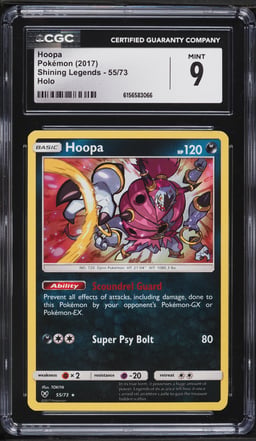 2017 Pokemon Shining Legends Holo Hoopa #55 CGC 9 MINT