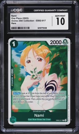 2025 One Piece Anime 25th Collection Nami #EB02-017 CGC 10 GEM MINT