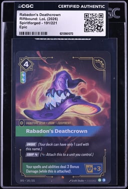 2026 Riftbound: League Of Legends LoL Spiritforged Epic Rabadon's Deathcrown #191 CGC AUTH