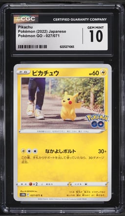 2022 Pokemon Japanese Sword & Shield GO Pikachu #27 CGC 10 GEM MINT