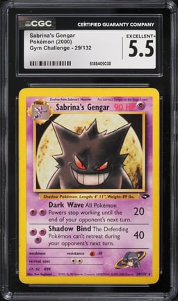 2000 Pokemon Gym Challenge Sabrina's Gengar #29 CGC 5.5 EX+