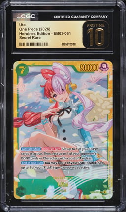 2026 One Piece Heroines Edition Uta #EB03-061 CGC 10 PRISTINE