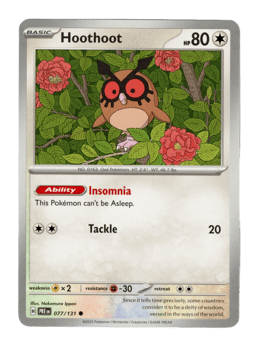 2025 Hoothoot #77 Prismatic Evolutions