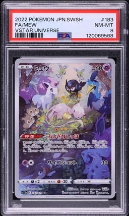 2022 Pokemon Japanese Sword & Shield VSTAR Universe AR Mew #183 PSA 8 NM-MT