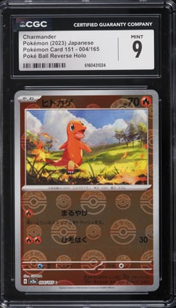 2023 Pokemon Japanese Scarlet & Violet 151 Poke Ball Reverse Holo Charmander #4 CGC 9 MINT