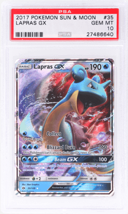 2017 Pokemon Sun and Moon Lapras Gx #35 PSA 10