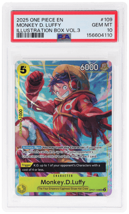 2025 One Piece Promos Illustration Box Volume 3 Monkey D. Luffy #OP07109 PSA 10