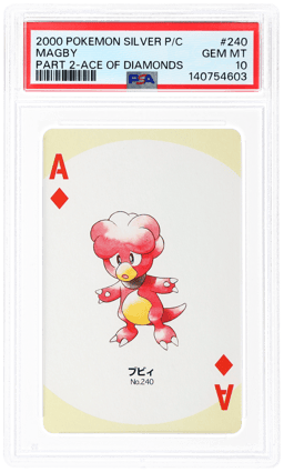 2000 Pokemon Silver Version Part 2 Playing Cards Japanese Ace of Diamonds Magby #240 PSA 10