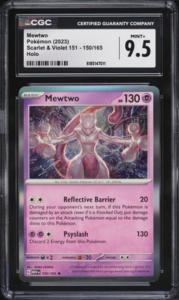 2023 Pokemon Scarlet & Violet 151 Holo Mewtwo #150 CGC 9.5 MINT+