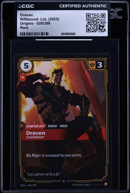 2025 Riftbound League Of Legends LoL Origins Draven #028 CGC AUTH