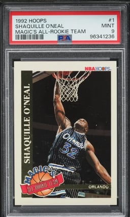 1992 Hoops Magic's Shaquille O'Neal ROOKIE #1 PSA 9 MINT