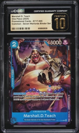2025 One Piece Seven Warlords Binder Set Alt Art Marshall D. Teach #ST17-005 CGC 10 PRISTINE