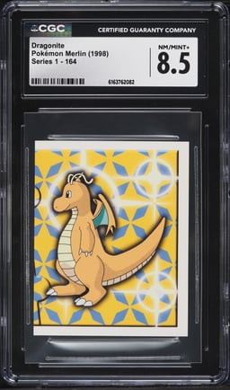 1998 Pokemon Merlin Series 1 Dragonite #164 CGC 8.5 NM-MT+