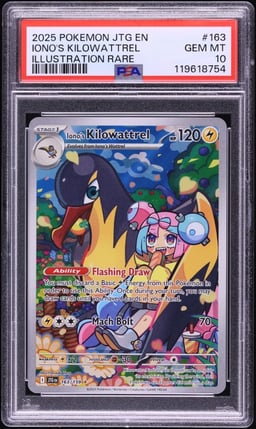 2025 Pokemon Scarlet & Violet Journey Together IR Iono's Kilowattrel #163 PSA 10 GEM MINT