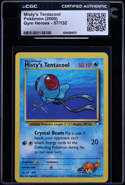 2000 Pokemon Gym Heroes Misty's Tentacool #57 CGC AUTH