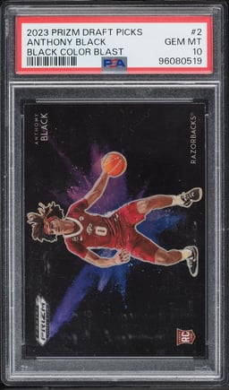 2023 Panini Prizm Draft Picks Black Colorblast Anthony Black ROOKIE #2 PSA 10 GEM MINT