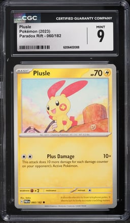 2023 Pokemon Scarlet & Violet Paradox Rift Plusle #60 CGC 9 MINT