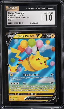 2021 Pokemon Sword & Shield Celebrations Holo Flying Pikachu V #6 CGC 10 GEM MINT