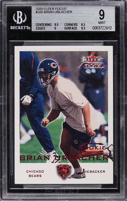 2000 Fleer Focus Brian Urlacher ROOKIE RC /3999 #209 BGS 9 MINT