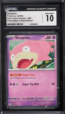 2026 Pokemon Mega Evolution Black Star Promo Pitch Black 1-Pack Blister Slowpoke #086 CGC 10