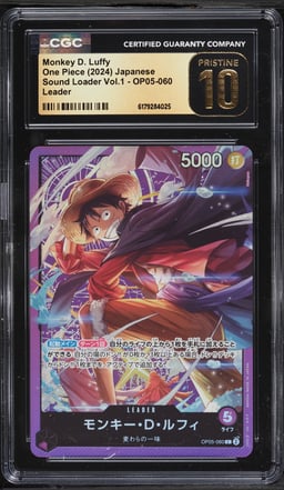 2024 One Piece Japanese Sound Loader Vol. 1 Leader Monkey D. Luffy #OP05-060 CGC 10 PRISTINE