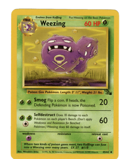 1999 Weezing #45 Fossil Unlimited