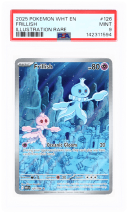 2025 Pokemon Scarlet and Violet White Flare Illustration Rare Holo Frillish #126 PSA 9