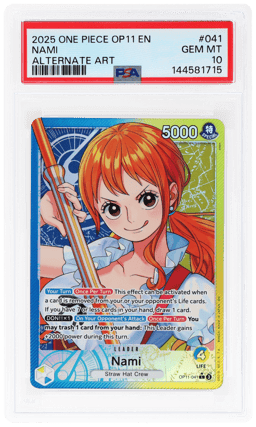 2025 A Fist of Divine Speed Alternate Art Nami #OP11-041 PSA 10