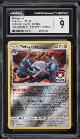 2018 Pokemon SM Celestial Storm Reverse Holo PM League Metagross #95 CGC 9 MINT