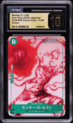 2023 One Piece Japanese Promo Film Red Encore Pack Monkey D. Luffy #P-061 CGC 10 PRISTINE