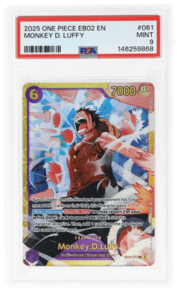 2025 One Piece Extra Booster Anime 25th Collection Monkey D. Luffy #EB02-061 PSA 9
