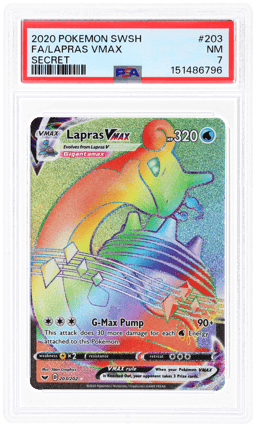 2020 Pokemon Sword and Shield Secret Rare Lapras Vmax #203 PSA 7