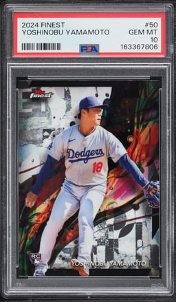 2024 Finest Yoshinobu Yamamoto ROOKIE #50 PSA 10 GEM MINT
