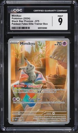 2024 Pokemon Scarlet & Violet Promo Paldean Fates ETB Full Art Mimikyu #75 CGC 9 MINT