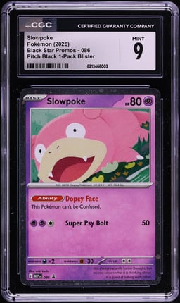 2026 Pokemon Mega Evolution Black Star Promo Pitch Black 1-Pack Blister Slowpoke #086 CGC 9