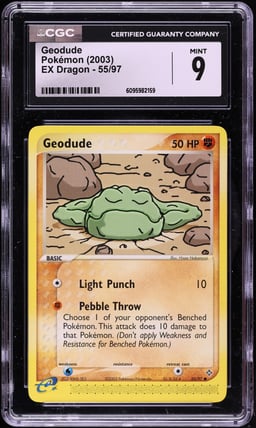 2003 Pokemon EX Dragon Geodude #55 CGC 9 MINT
