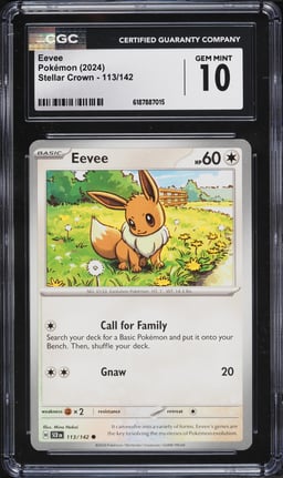 2024 Pokemon Scarlet & Violet Stellar Crown Eevee #113 CGC 10 GEM MINT
