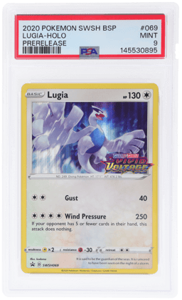 2020 Pokemon Sword and Shield Black Star Promos Vivid Voltage Prerelease Holo Lugia #SWSH069 PSA 9