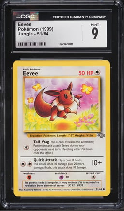 1999 Pokemon Jungle Eevee #51 CGC 9 MINT