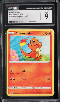 2020 Pokemon Sword & Shield Vivid Voltage Charmander #23 CGC 9 MINT