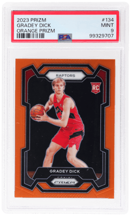 2023 Panini Prizm Orange Prizm Gradey Dick #134 6/49 PSA 9