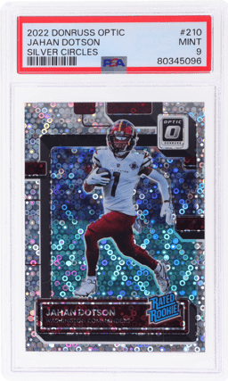 2022 Donruss Optic Silver Circles Jahan Dotson #210 87/125 PSA 9