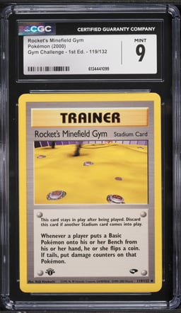 2000 Pokemon Gym Challenge 1st Edition Rocket's Minefield Gym #119 CGC 9 MINT
