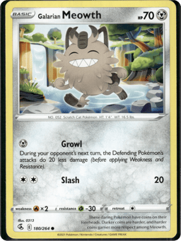2021 Galarian Meowth #180 Fusion Strike