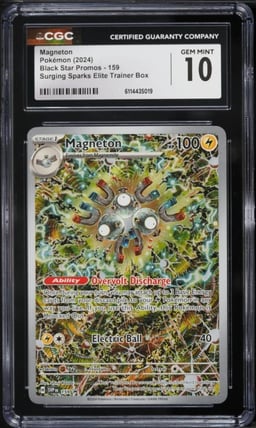 2024 Pokemon Scarlet & Violet Black Star Promo Surging Sparks ETB Magneton #159 CGC 10 GEM MINT
