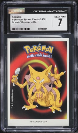 2000 Dunkin' Boomer Pokemon Sticker Cards Kadabra #64 CGC 7 NRMT