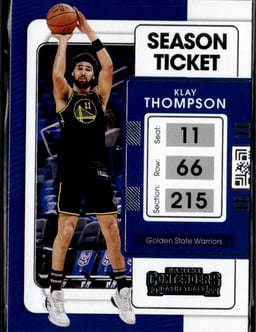2021 Klay Thompson #20 Contenders Season Ticket