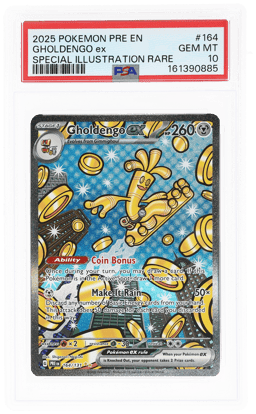 2025 Pokemon Scarlet and Violet Prismatic Evolutions Special Illustration Rare Gholdengo Ex #164 PSA 10