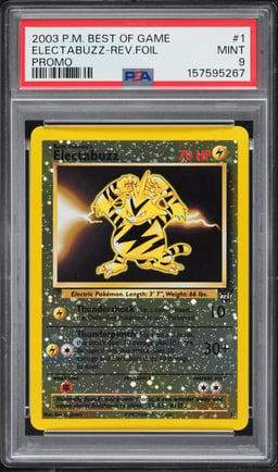 2003 Pokemon Best Of Game Promo Reverse Holo Electabuzz #1 PSA 9 MINT