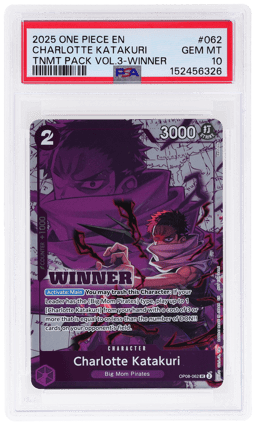 2025 One Piece Tournament Pack Volume 3 Winner Charlotte Katakuri #OP08062 PSA 10